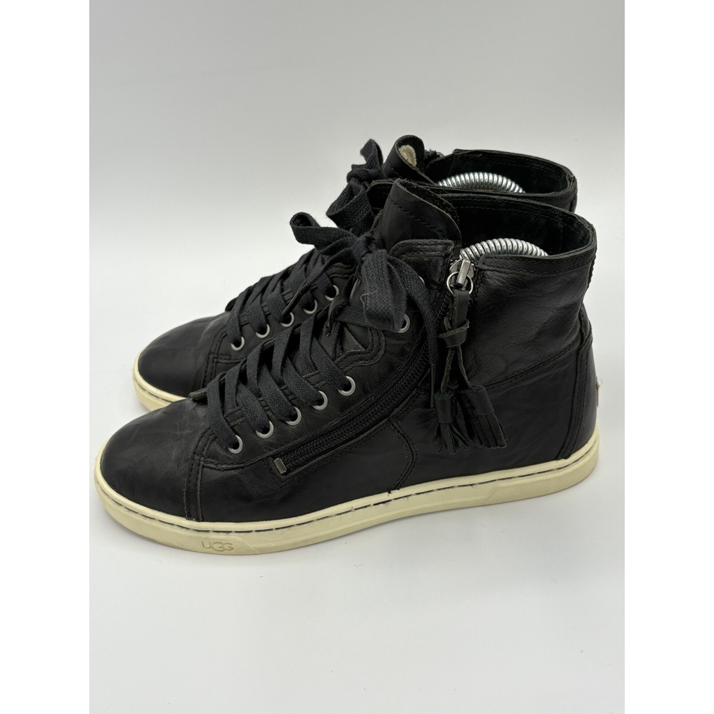UGG Blaney High-Top Sneaker women's Size 7 Black Leather streetwear casual